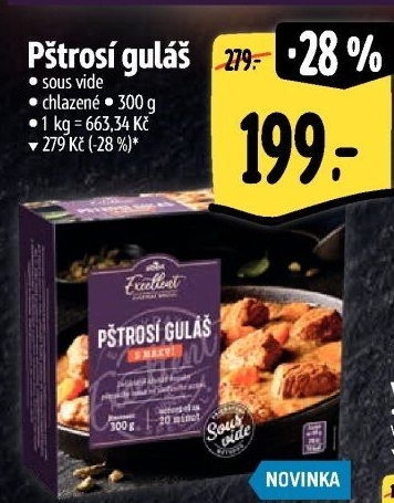 Pštrosí guláš Sous vide Albert Excellent