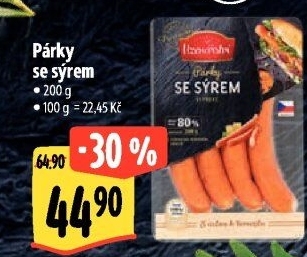 Vepřové párky se sýrem Albertovo uzenářství