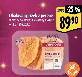 Vepřové řízky z pečeně obalované Albert