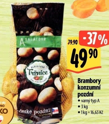 Brambory konzumní pozdní Albert
