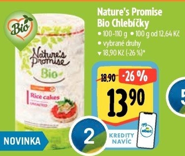 Chlebíčky bez lepku bio Nature'