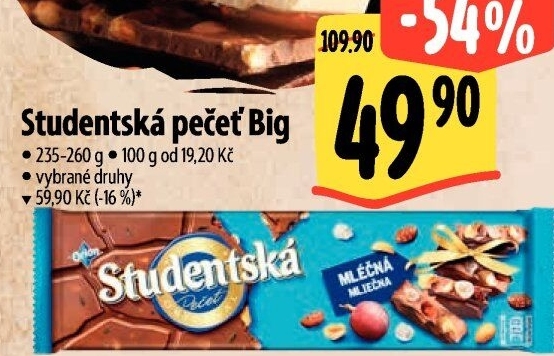 Čokoláda Studentská pečeť Orion