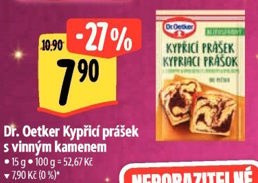 Kypřicí prášek s vinným kamenem Dr. Oetker
