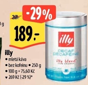 Mletá káva bez kofeinu Illy