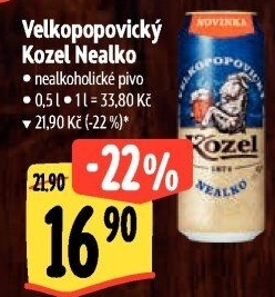 Nealkoholické pivo Velkopopovický Kozel