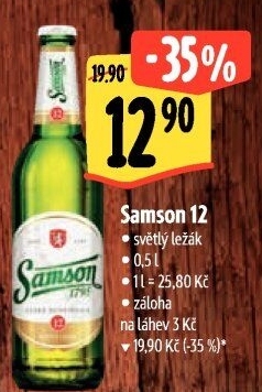 Pivo světlý ležák 12° Samson