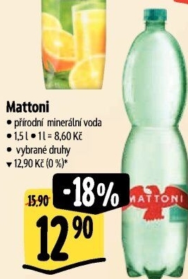 Přírodní voda Mattoni