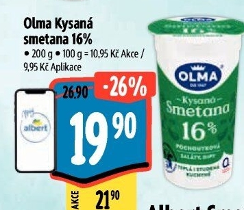 Smetana zakysaná Olma 16%