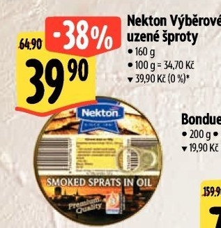 Šproty uzené v oleji výběrové Nekton