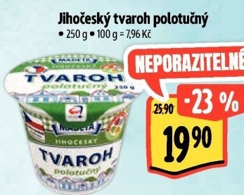 Tvaroh polotučný Jihočeský Madeta