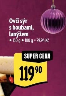 Ovčí sýr s houbami, lanýžem