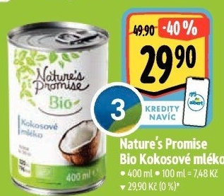 Kokosové mléko bio Nature'