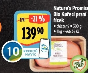 Kuřecí prsní řízky bio Nature'