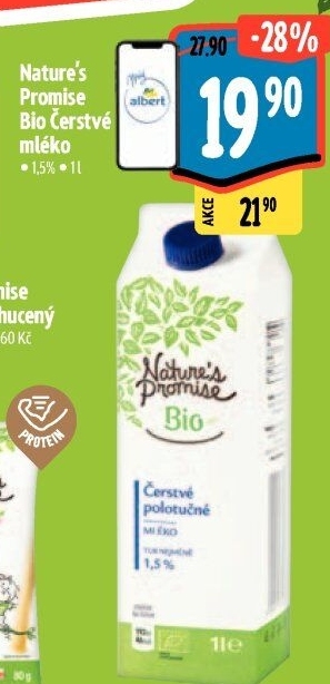 Mléko čerstvé bio Nature'