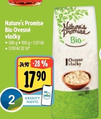Ovesné vločky bio Nature'