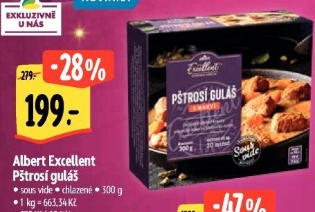 Pštrosí guláš Sous vide Albert Excellent