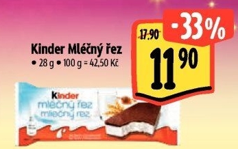 Řez mléčný Kinder