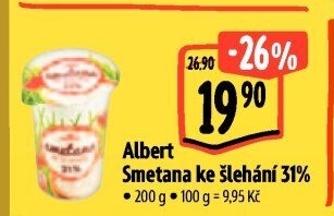 Smetana ke šlehání 31% Albert