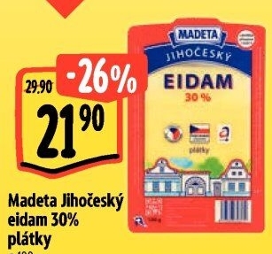 Sýr Eidam Jihočeský 30% Madeta