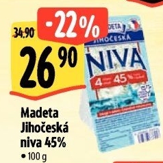 Sýr Niva Jihočeská 45% Madeta