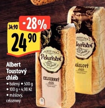 Toustový chléb celozrnný Albert