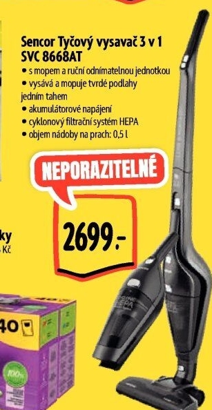 Tyčový vysavač 3v1 SVC 8668AT Sencor