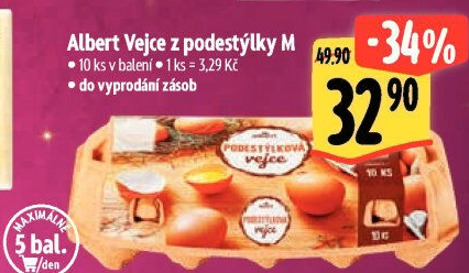 Vejce z podestýlky M Albert