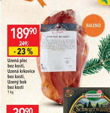 Uzená plec bez kosti, Uzená krkovice bez kosti, Uzený bok bez kosti