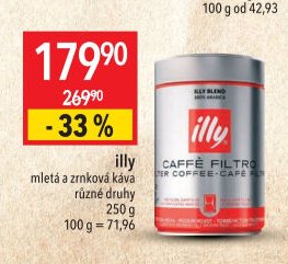 illy mletá a zrnková káva