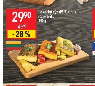 Lovecký sýr 45 % t. v s.