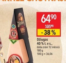 Džiugas 40 % t. v s., doba zrání 12 měsíců