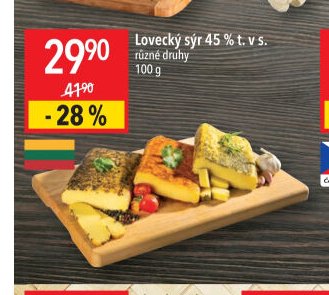 Lovecký sýr 45 % t. v s.