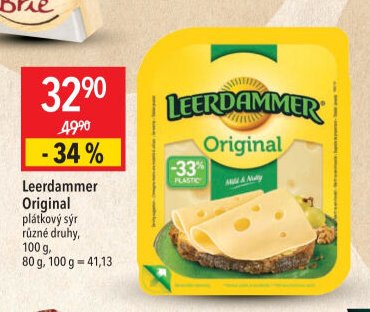 Leerdammer Original plátkový sýr různé druhy, 100 g, 80 g