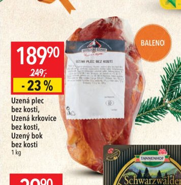 Uzená plec bez kosti, Uzená krkovice bez kosti, Uzený bok bez kosti 1 kg
