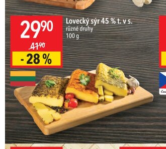 Lovecký sýr 45 % t. v s.