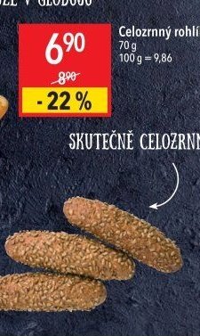 Celozrnný rohlík