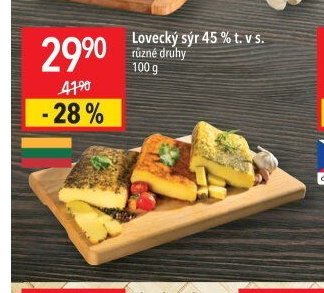 Lovecký sýr 45 % t. v s.