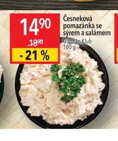 Česneková pomazánka se syrem a salámem Gurmán Klub
