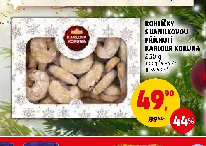 Rohlíčky s vanilkovou příchutí Karlova Koruna 250 g