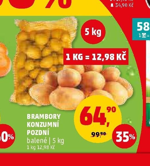 Brambory konzumní pozdní balené 5 kg