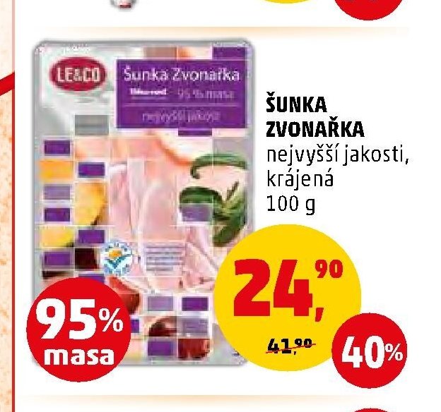 ŠUNKA ZVONAŘKA nejvyšší jakosti, krájená 100 g