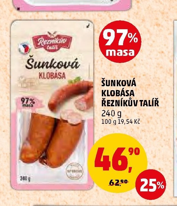 ŠUNKOVÁ KLOBÁSA ŘEZNÍKŮV TALÍŘ 240 g