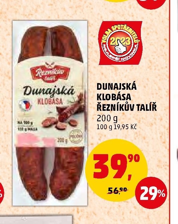DUNAJSKÁ KLOBÁSA ŘEZNÍKŮV TALÍŘ 200 g
