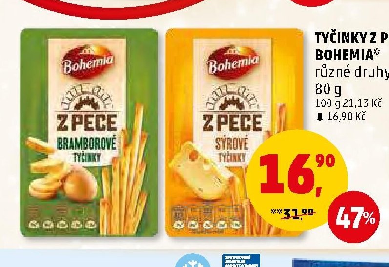 Tyčinky z pece Bohemia různé druhy