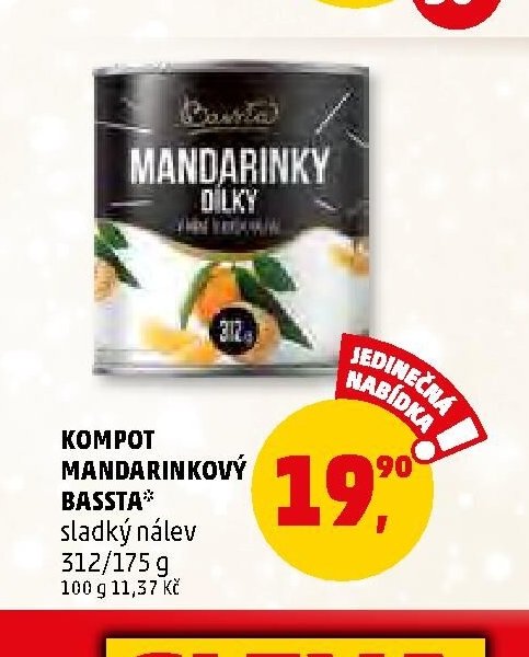 Kompot mandarinkový Bassta