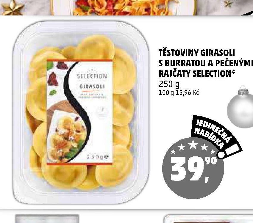 TĚSTOVINY GIRASOLI S BURRATOU A PEČENÝMI RAJČATY SELECTION