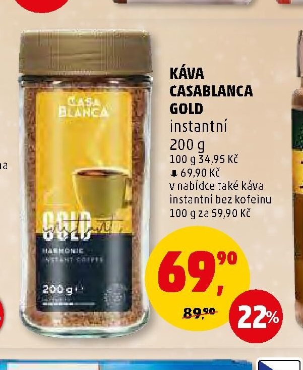 KÁVA CASABLANCA GOLD instantní