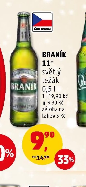 Braník 11 světlý ležák 0,5 l