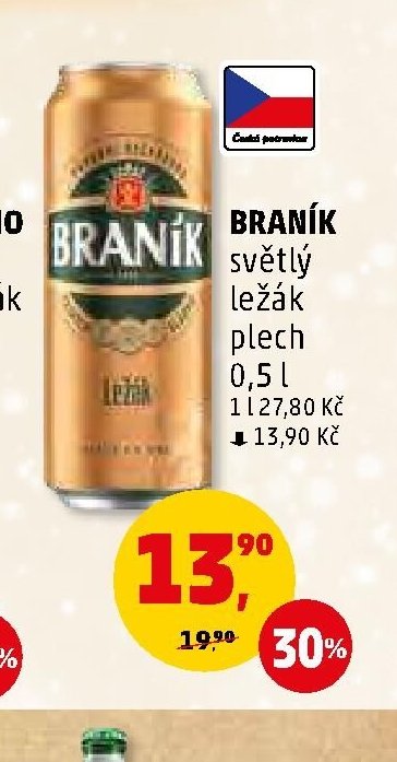 Braník světlý ležák plech 0,5 l