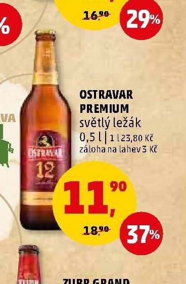 Ostravar Premium světlý ležák 0,5 l